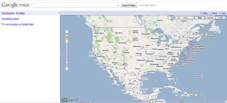 Google Maps Main Page