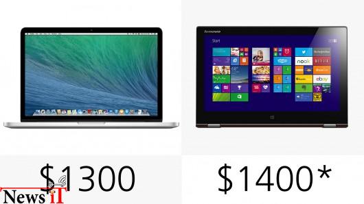 مقایسه مک بوک و Lenovo Yoga